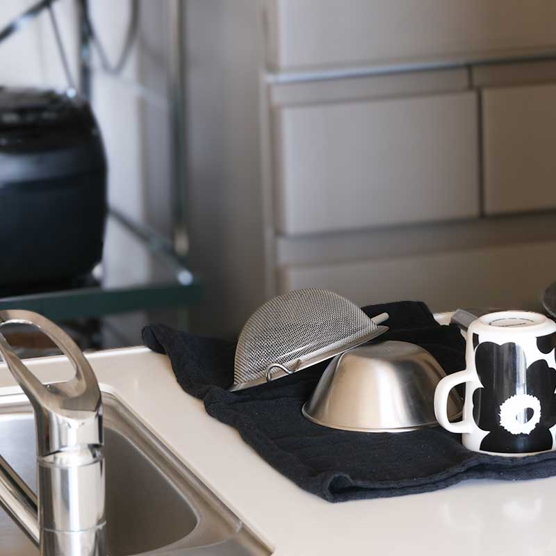 蚊帳の棉ふきん墨色