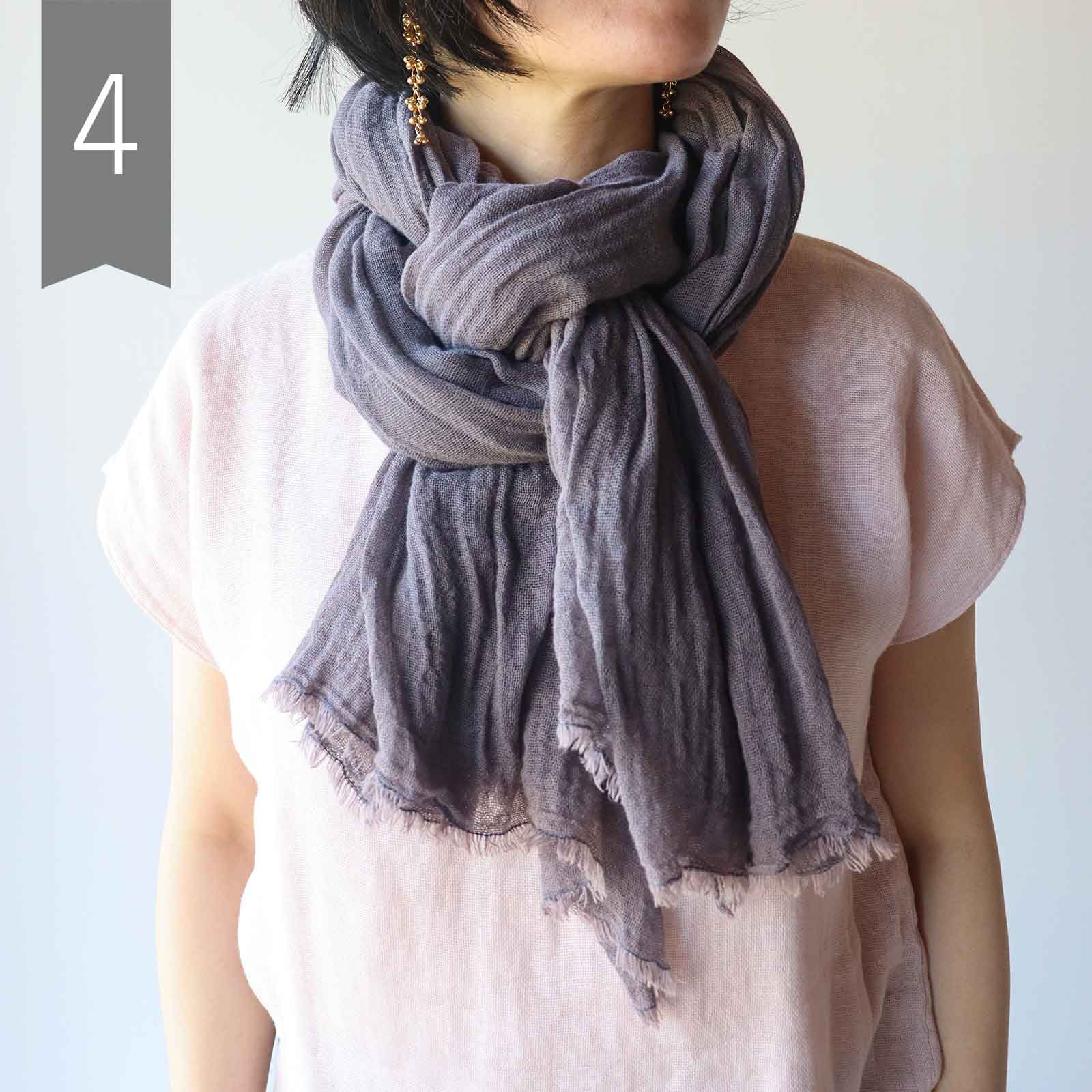 綿100%ストールのミラノ巻き手順4