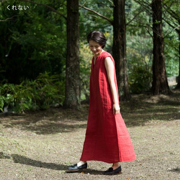 かやマキシワンピース（L） / 蚊帳の日常着｜BAN INOUE 公式