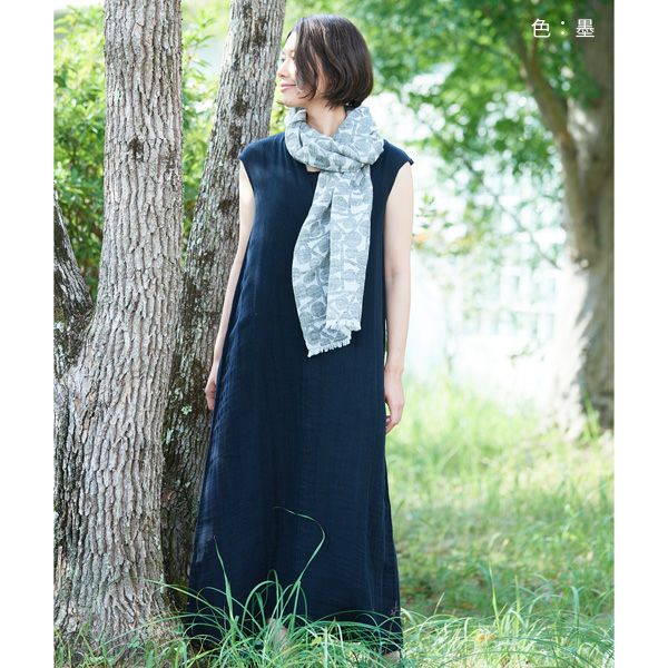 かやマキシワンピース（L） / 蚊帳の日常着｜BAN INOUE 公式