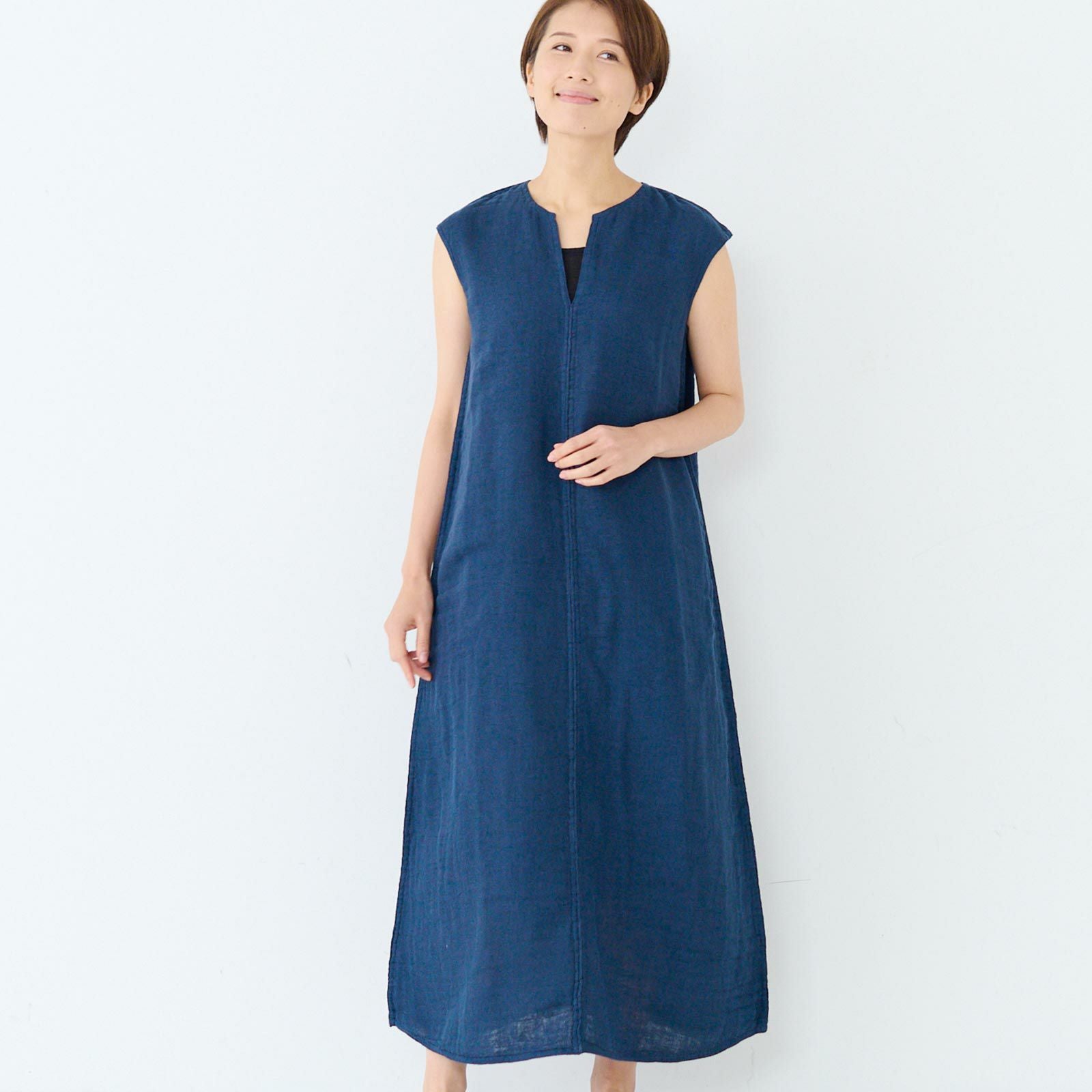 かやマキシワンピース（L） / 蚊帳の日常着｜BAN INOUE 公式