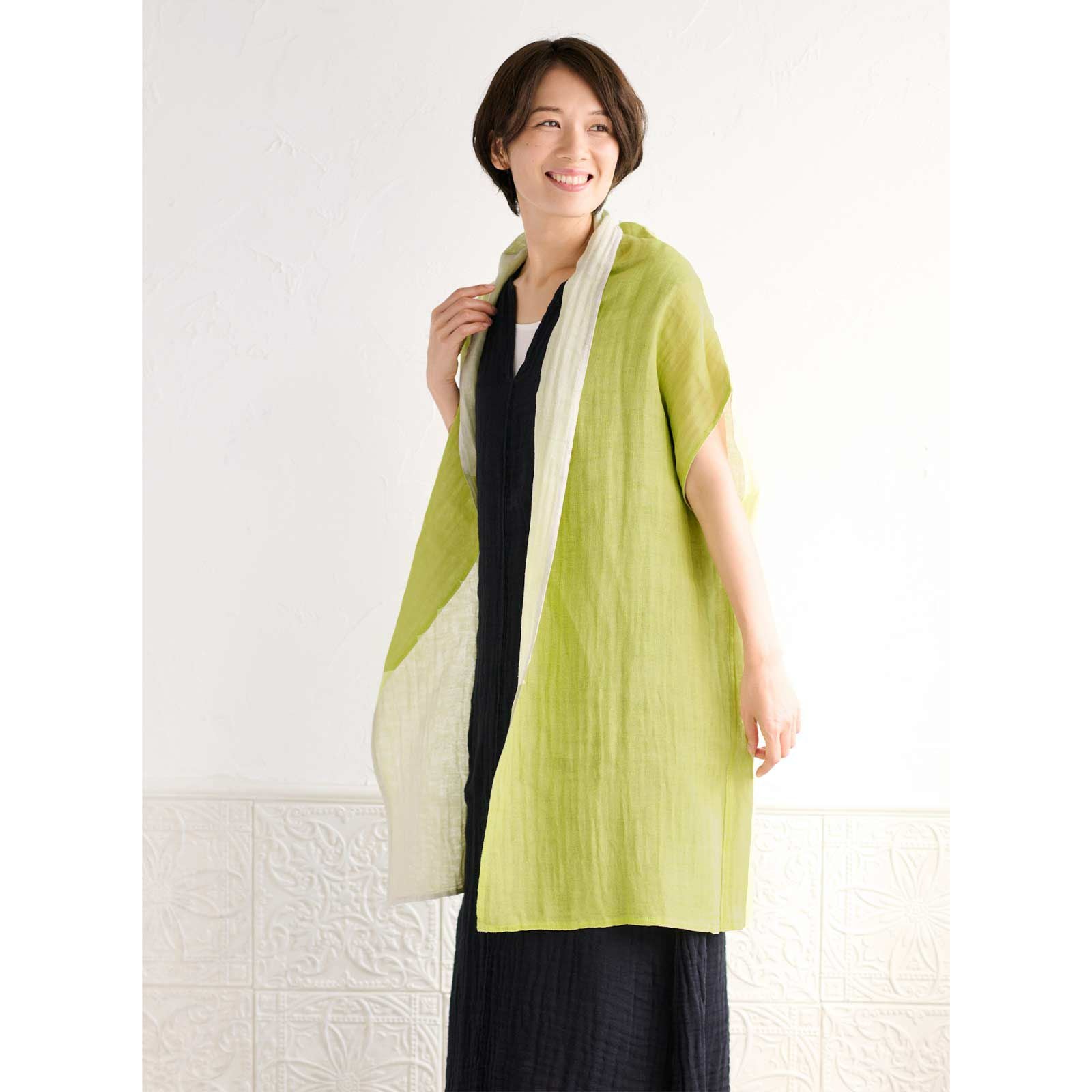 幡 BAN INOUE☆かやショールベスト（ロング） かやショールベスト / 蚊帳の日常着｜BAN INOUE 公式