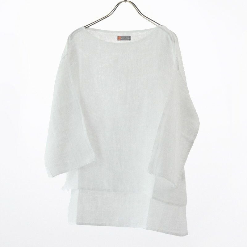 蚊帳ボートネックTシャツ晒