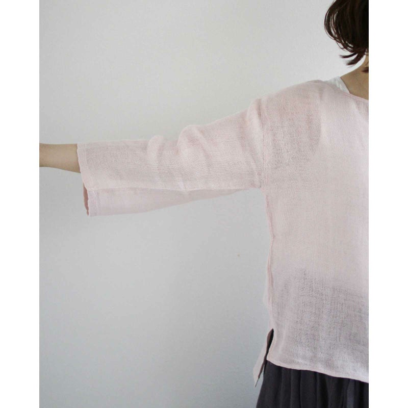 蚊帳ボートネックTシャツ袖