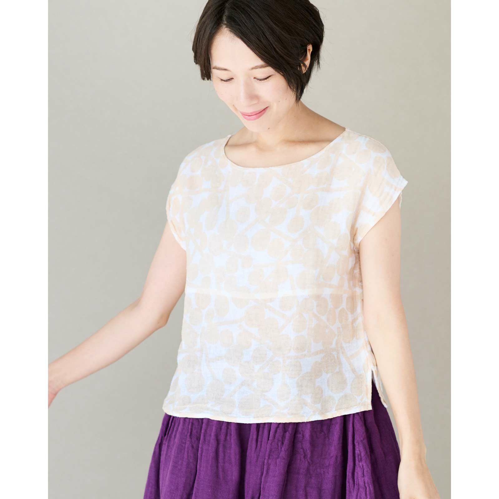 【SALE】かやキノミフレンチスリーブ(晒)