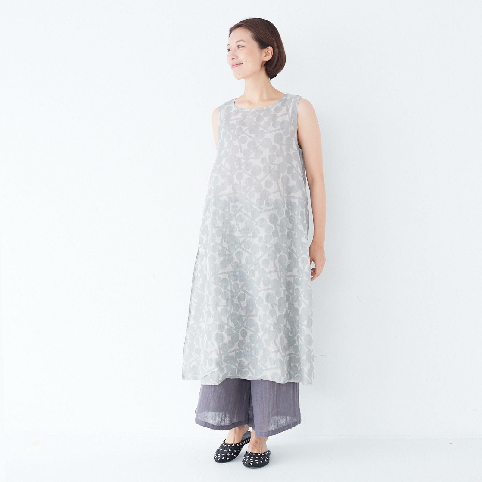 BAN INOUE カヤキノミノースリーブワンピース&大判ショール　セット かやキノミノースリーブワンピース / 蚊帳の日常着｜BAN INOUE 公式