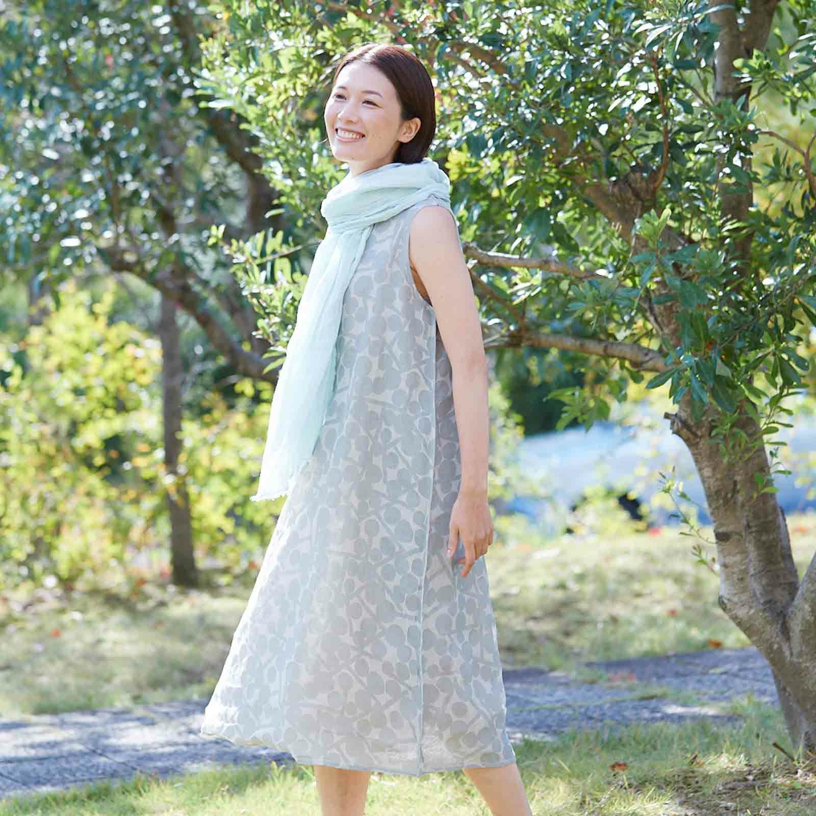 BAN INOUE カヤキノミノースリーブワンピース&大判ショール　セット かやキノミノースリーブワンピース / 蚊帳の日常着｜BAN INOUE 公式