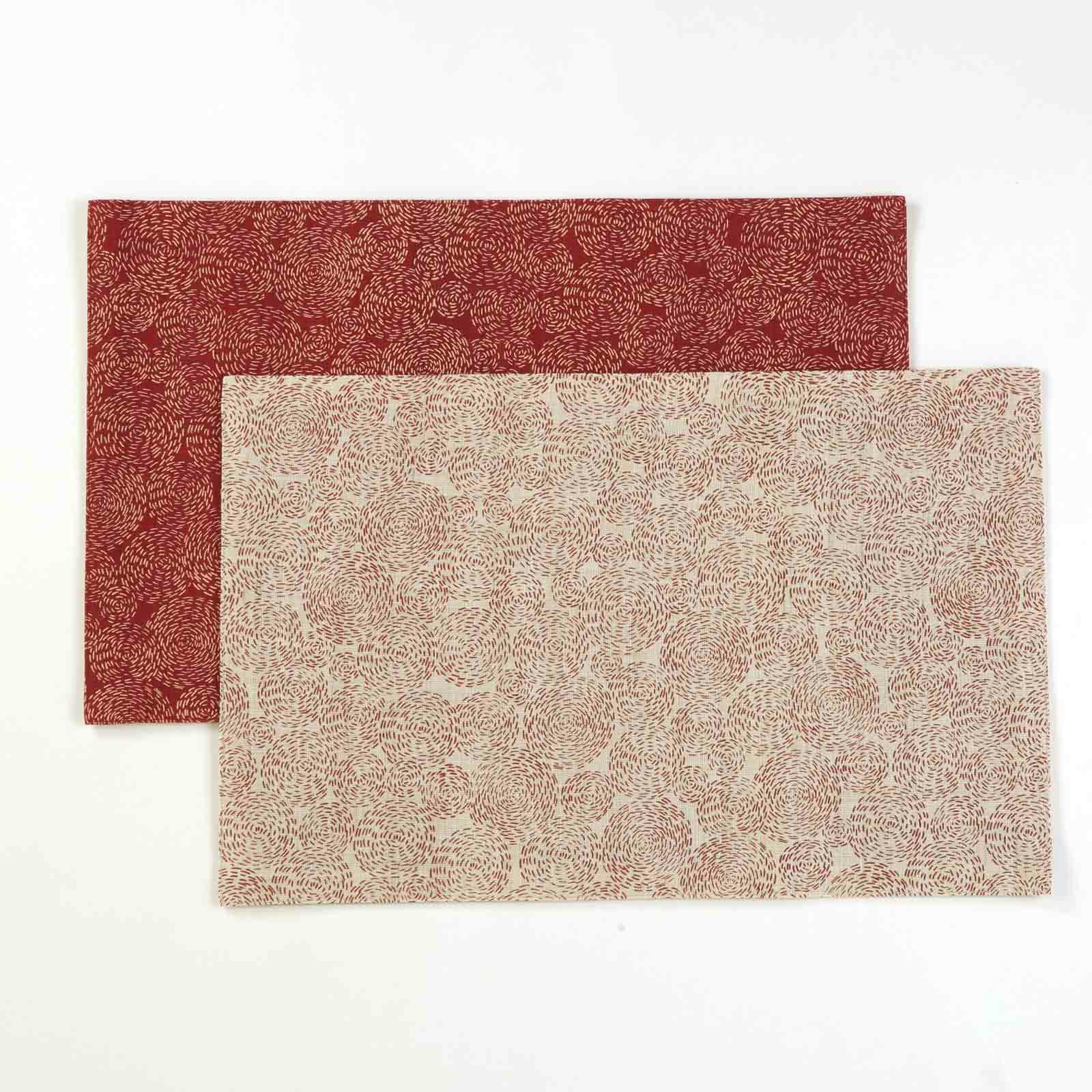 【リネン刺繍　さおまま様オーダー専用ページ】マルチクロス　ランチョンマット 刺し子渦ランチョンマット｜BAN INOUE