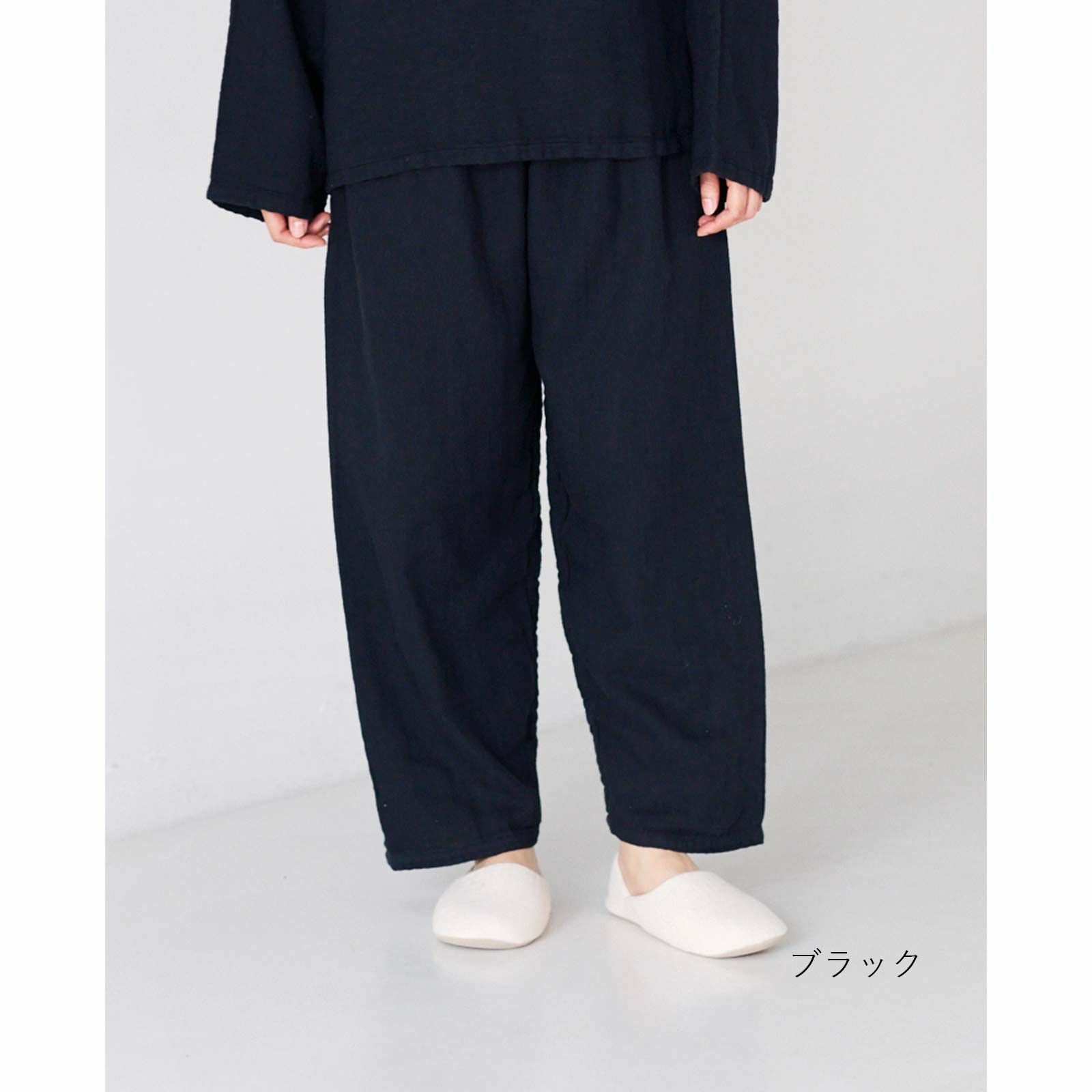 8YARDS ブラック ストレートパンツ Lサイズ スラブストレートパンツ（L）｜BAN INOUE