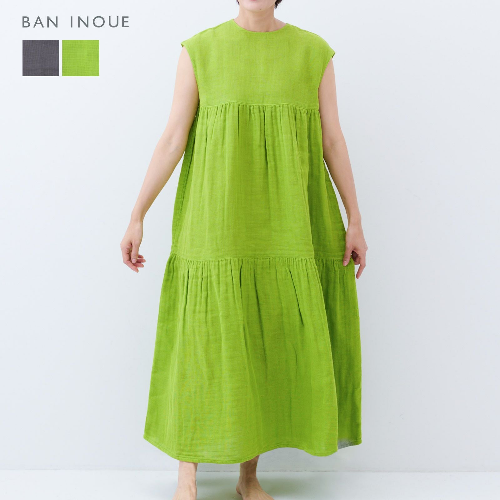 かやフレンチギャザードレス / 蚊帳の日常着｜BAN INOUE 公式