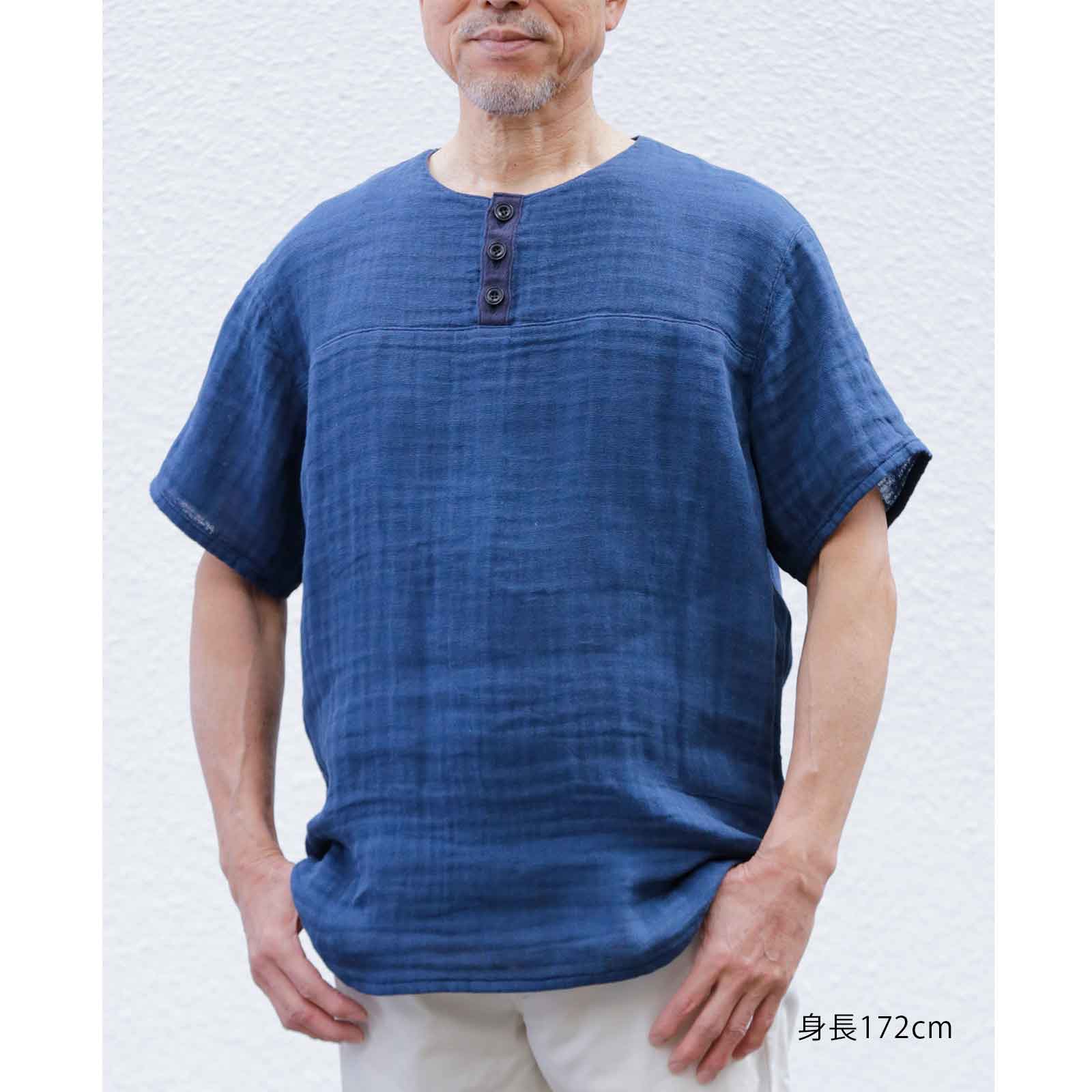 かやメンズヘンリーネックシャツ / 蚊帳の日常着｜BAN INOUE 公式